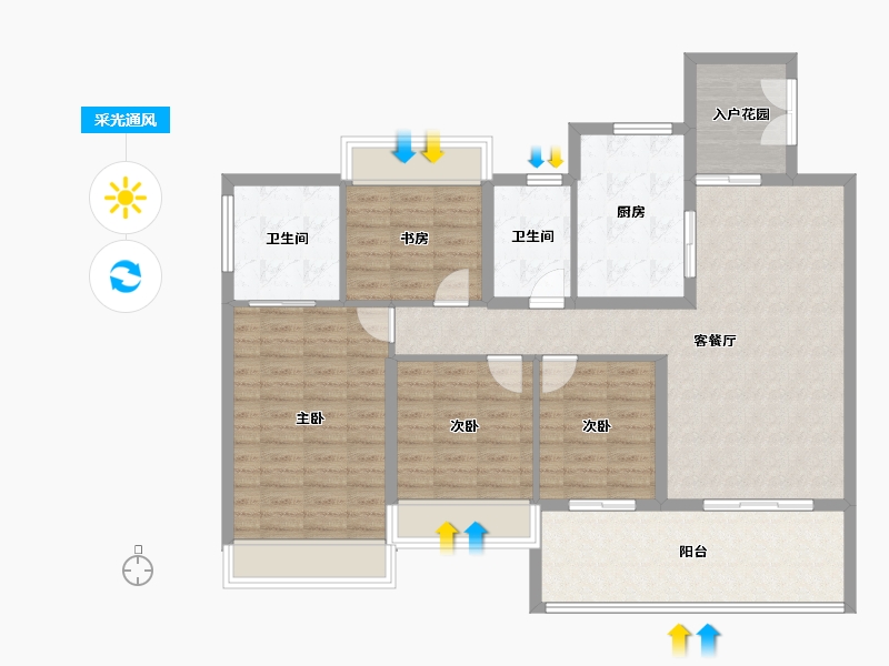 广东省-湛江市-民大蓝海峰境-116.81-户型库-采光通风