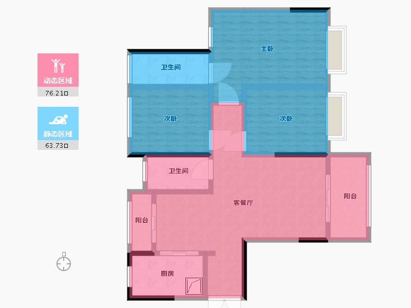 安徽省-合肥市-城西桥家园-125.00-户型库-动静分区