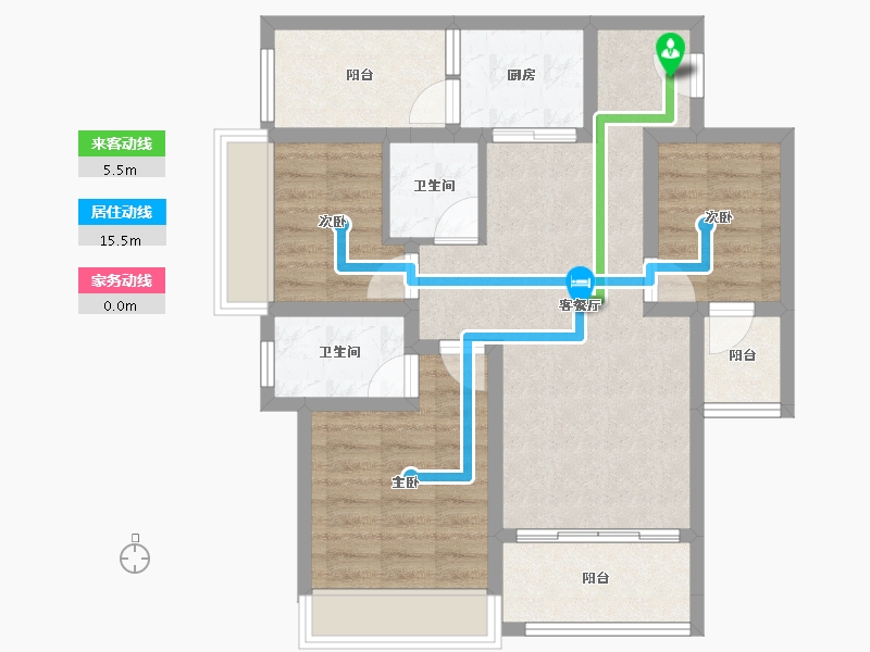 广东省-湛江市-中金时代广场-75.03-户型库-动静线