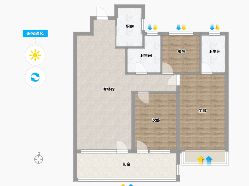 山东省-济宁市-龙城华府-0.00-户型库-采光通风