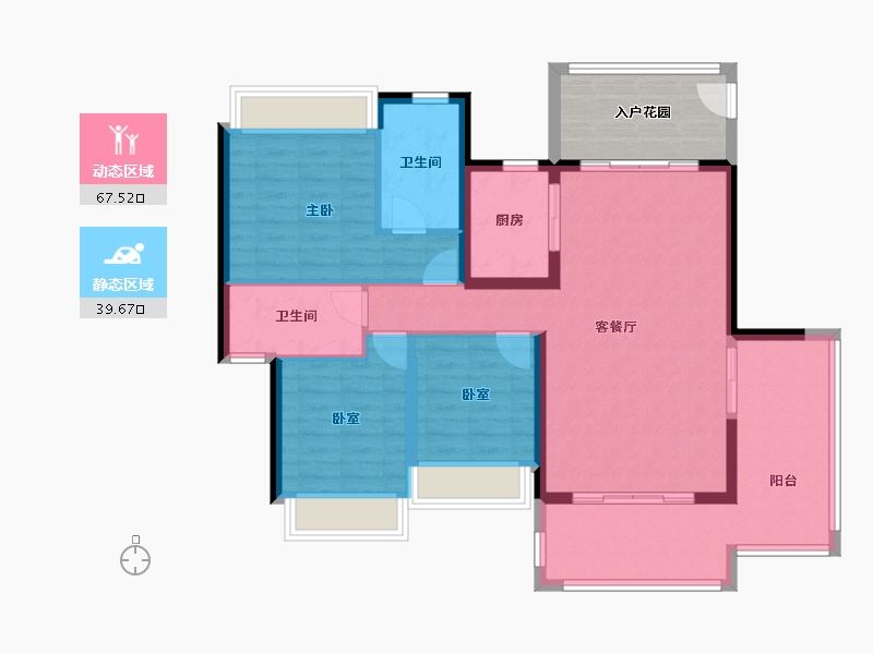 海南省-海口市-金岛国际二期-104.30-户型库-动静分区