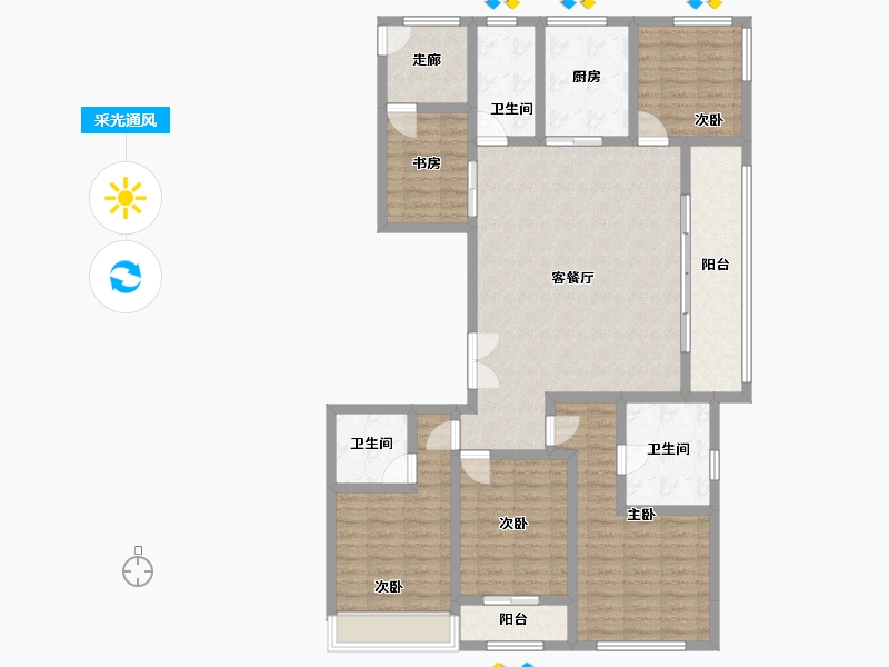 浙江省-杭州市-澄品-152.00-户型库-采光通风