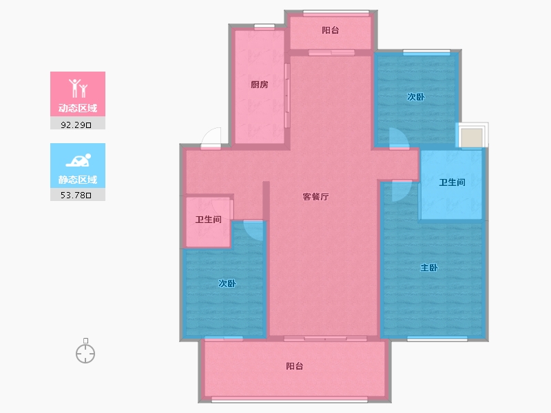 海南省-海口市-富力首府-132.53-户型库-动静分区