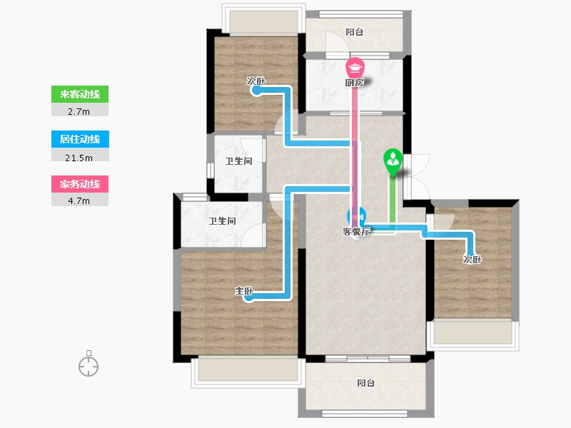 海南省-海口市-​衍宏府-88.72-户型库-动静线