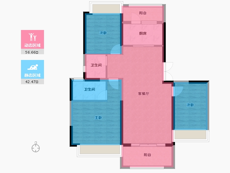 海南省-海口市-​衍宏府-88.72-户型库-动静分区