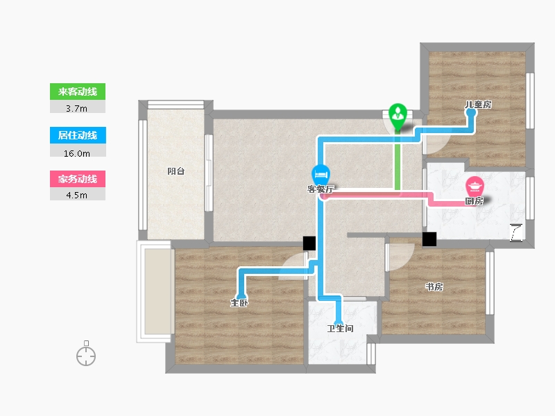 浙江省-宁波市-橄榄树-68.00-户型库-动静线