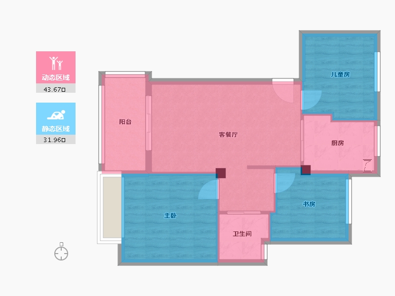 浙江省-宁波市-橄榄树-68.00-户型库-动静分区