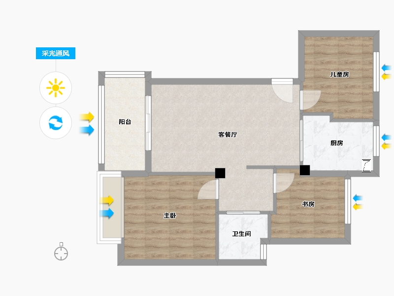 浙江省-宁波市-橄榄树-68.00-户型库-采光通风