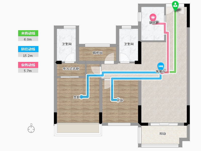 湖南省-郴州市-中欣逸品-105.00-户型库-动静线