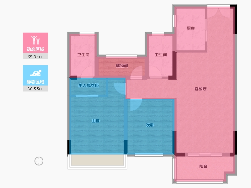 湖南省-郴州市-中欣逸品-105.00-户型库-动静分区