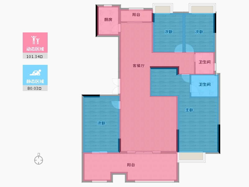 陕西省-汉中市-山河原著-165.22-户型库-动静分区