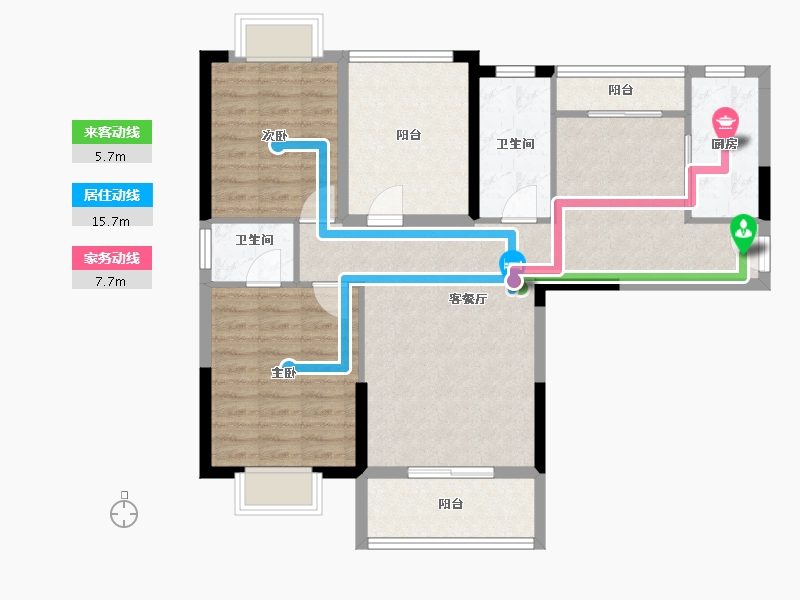 湖北省-黄冈市-御河·城市公园-90.12-户型库-动静线