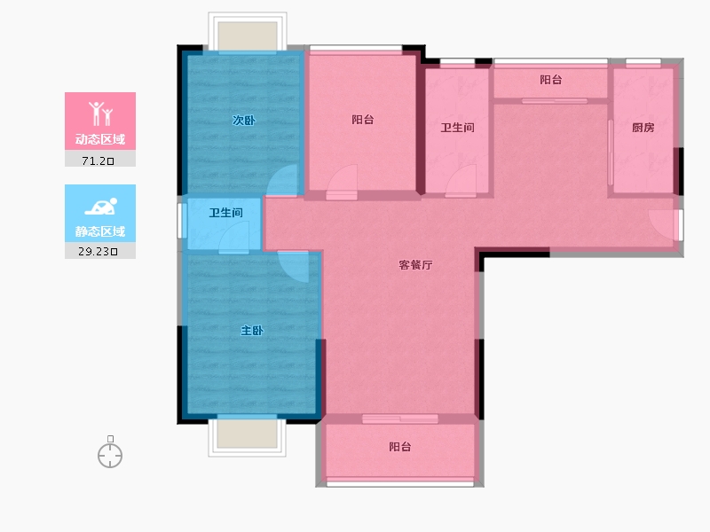 湖北省-黄冈市-御河·城市公园-90.12-户型库-动静分区