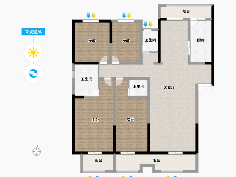 陕西省-汉中市-漢江首府-178.40-户型库-采光通风