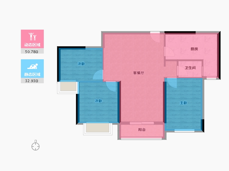 湖北省-黄冈市-浠水碧桂园江湾城-75.36-户型库-动静分区