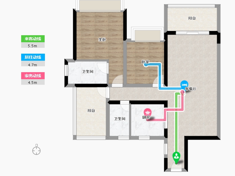 海南省-海口市-金岛国际二期-82.75-户型库-动静线