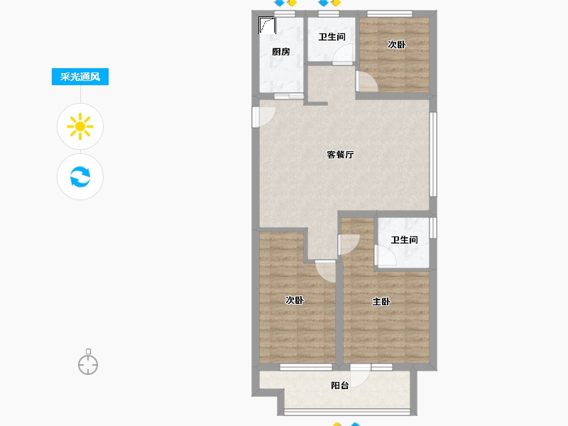 山东省-日照市-山海大象和悦万家-80.00-户型库-采光通风