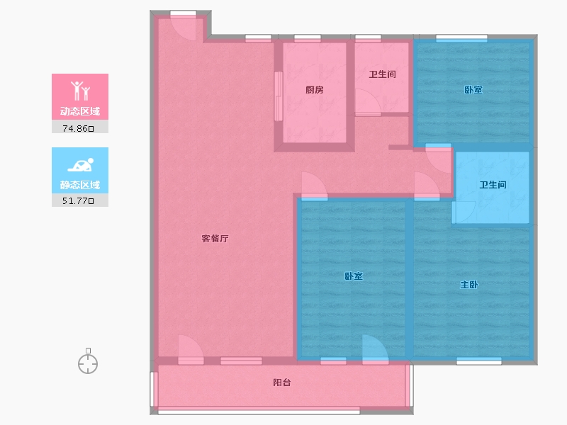 山东省-菏泽市-龙脉御府-113.00-户型库-动静分区