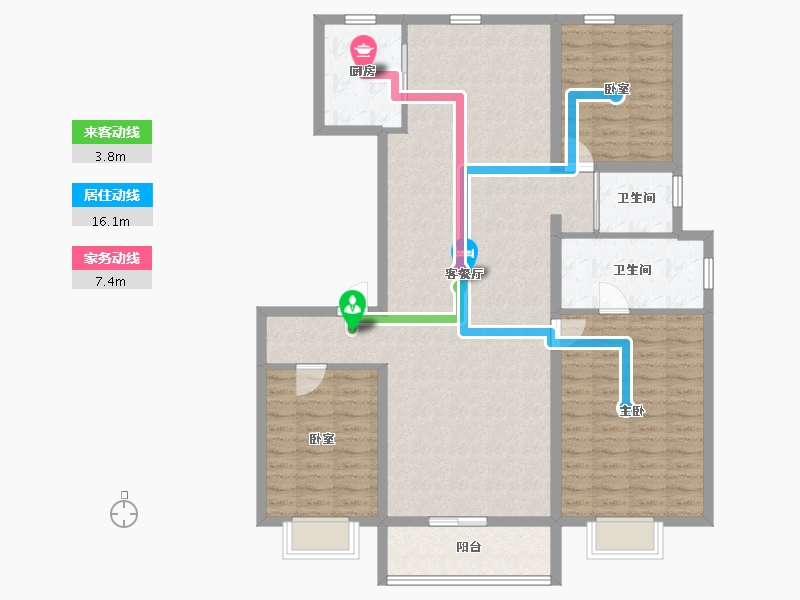 河北省-秦皇岛市-碧桂园玫瑰庄园-120.00-户型库-动静线