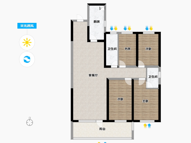 山东省-日照市-山海大象·德济万家-124.79-户型库-采光通风