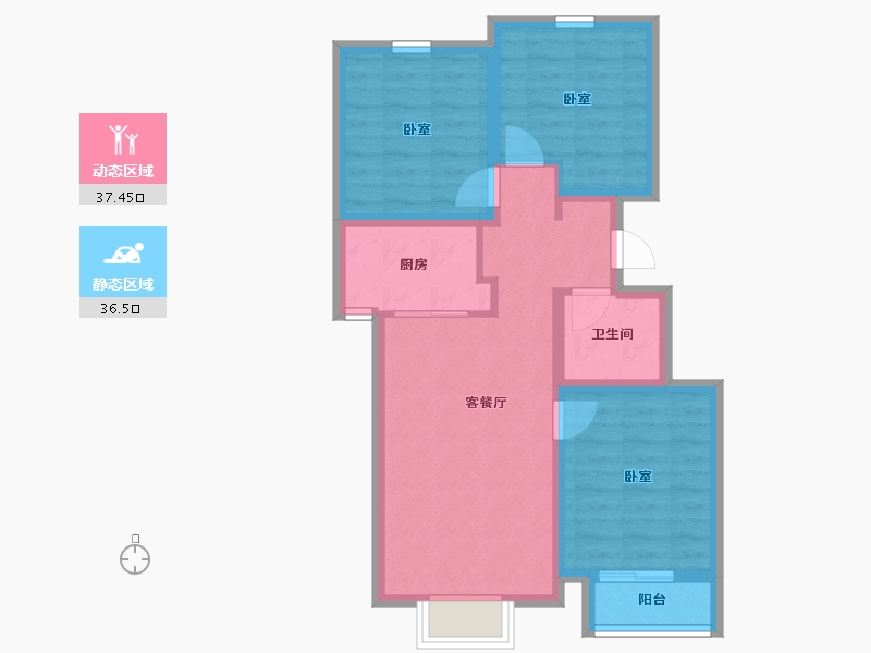 河北省-秦皇岛市-金龙和玺-65.20-户型库-动静分区