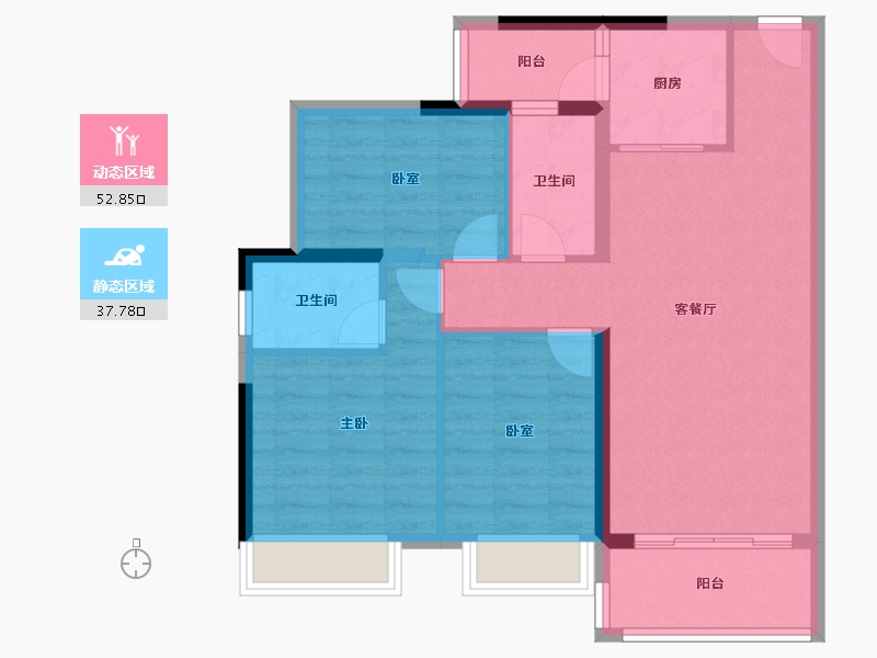 广东省-湛江市-凯悦华府-81.10-户型库-动静分区