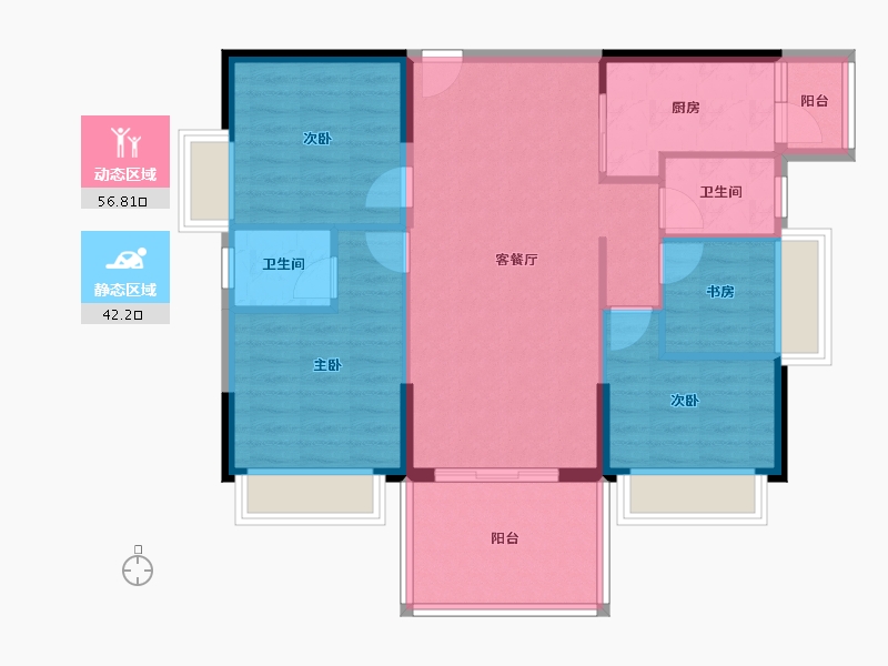 广东省-湛江市-荣福银苑-89.30-户型库-动静分区