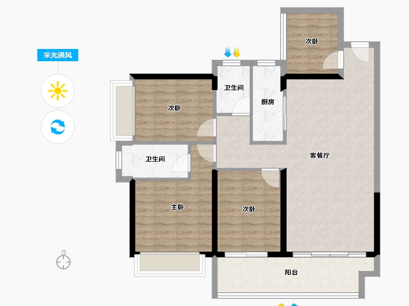 广东省-湛江市-钰海豪庭-97.15-户型库-采光通风