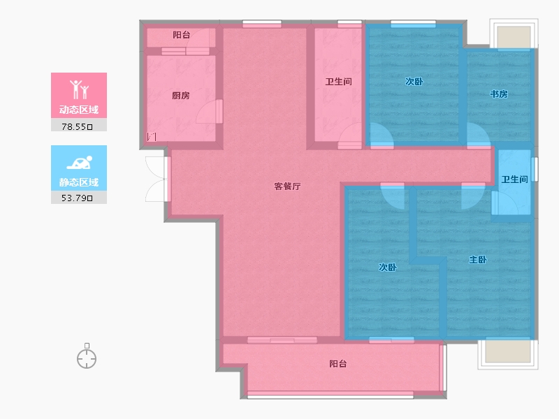 湖北省-宜昌市-万豪中心-116.69-户型库-动静分区