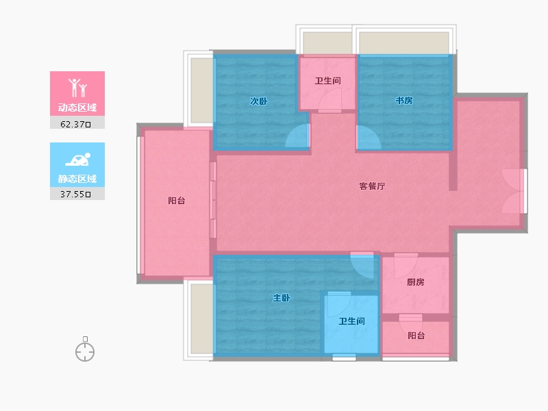 广东省-湛江市-民大蓝海峰境-89.61-户型库-动静分区