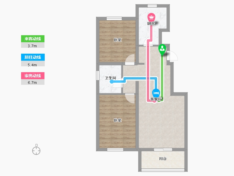 河北省-秦皇岛市-北戴河新区孔雀城-64.00-户型库-动静线