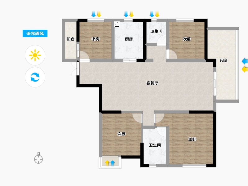 湖北省-宜昌市-万豪中心-122.10-户型库-采光通风