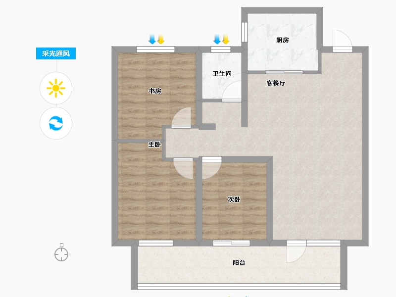 山东省-日照市-山海大象和悦万家-85.61-户型库-采光通风