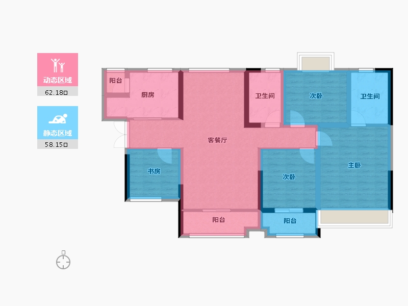 陕西省-汉中市-漢江首府-106.90-户型库-动静分区