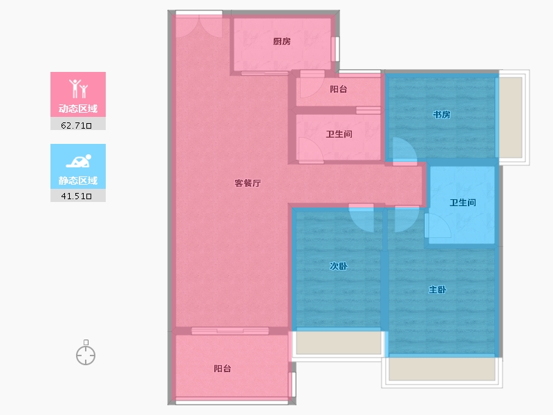 广东省-湛江市-民大蓝海峰境-92.81-户型库-动静分区