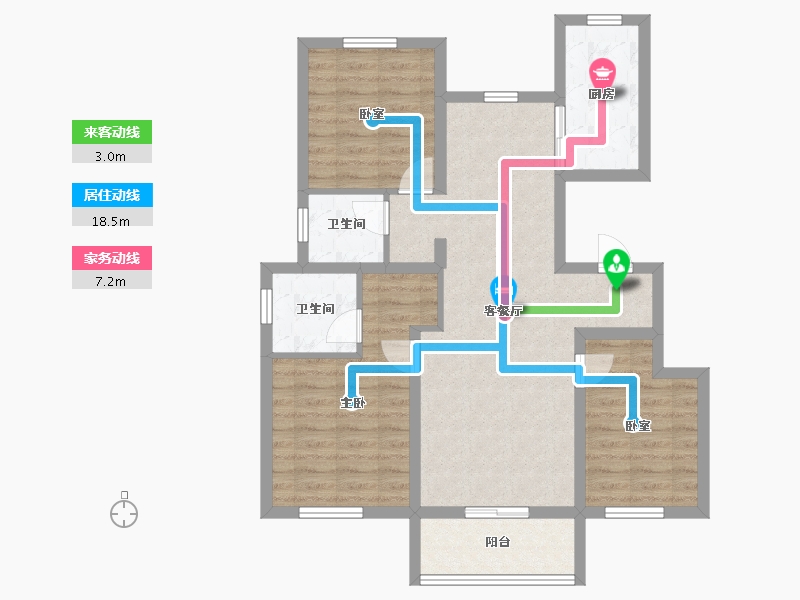 河北省-秦皇岛市-北戴河新区孔雀城-84.00-户型库-动静线