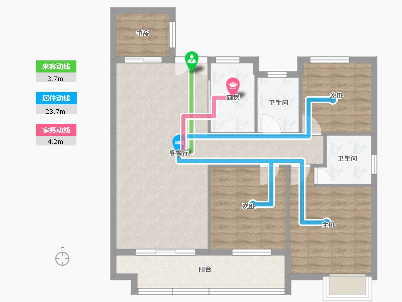 湖北省-黄冈市-君合御景城-91.37-户型库-动静线