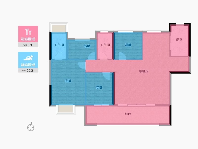 湖南省-永州市-祁阳碧桂园·翘楚棠-102.84-户型库-动静分区