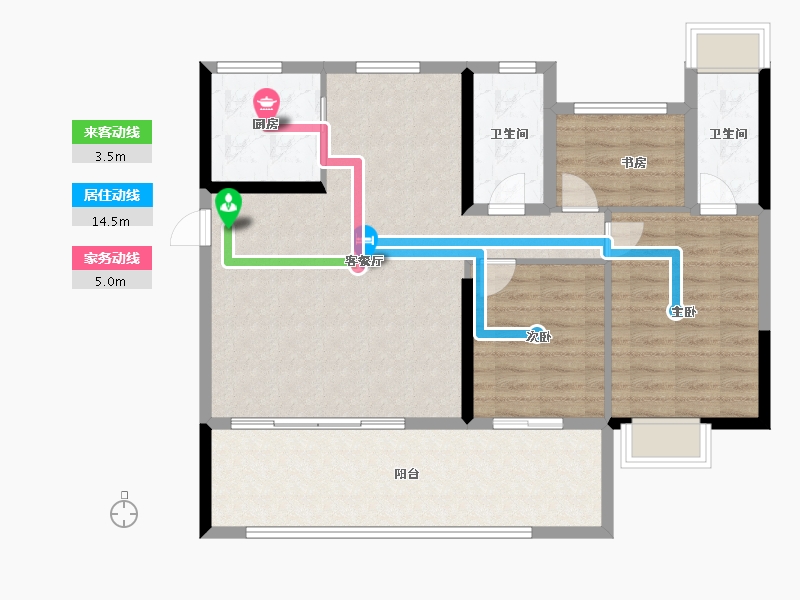 湖南省-永州市-祁阳碧桂园·翘楚棠-100.71-户型库-动静线