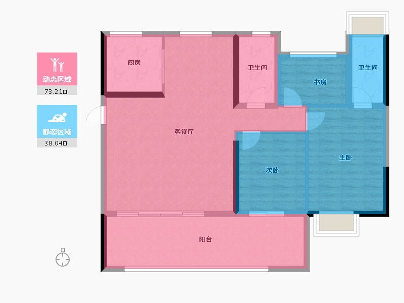 湖南省-永州市-祁阳碧桂园·翘楚棠-100.71-户型库-动静分区