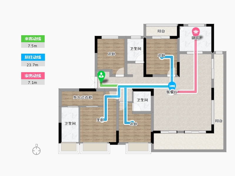 河南省-商丘市-虞城建业·新筑-132.24-户型库-动静线