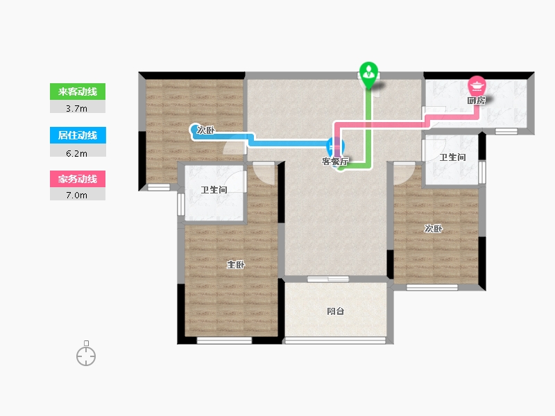 陕西省-汉中市-裕添·四季花城-94.78-户型库-动静线