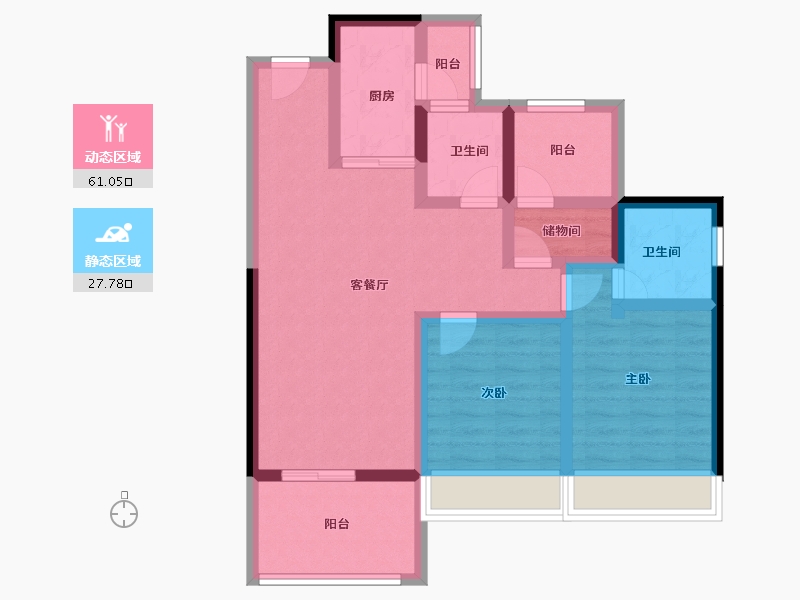 广东省-湛江市-卓越维港-77.32-户型库-动静分区