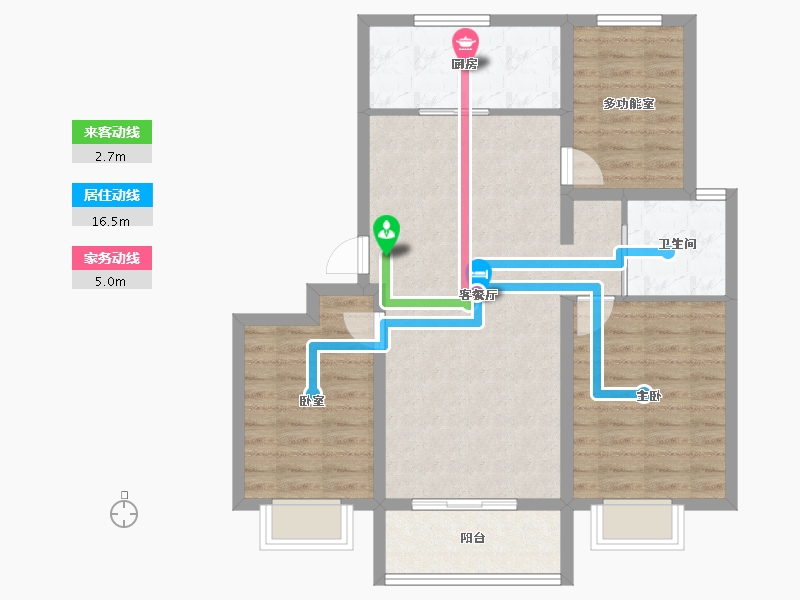 河北省-秦皇岛市-碧桂园玫瑰庄园-84.00-户型库-动静线