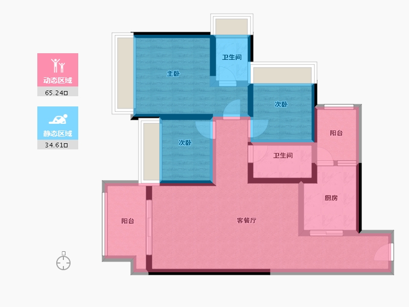 广东省-湛江市-公园一号-87.59-户型库-动静分区