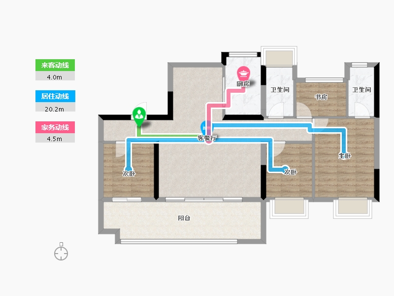 湖南省-永州市-祁阳碧桂园·翘楚棠-93.46-户型库-动静线