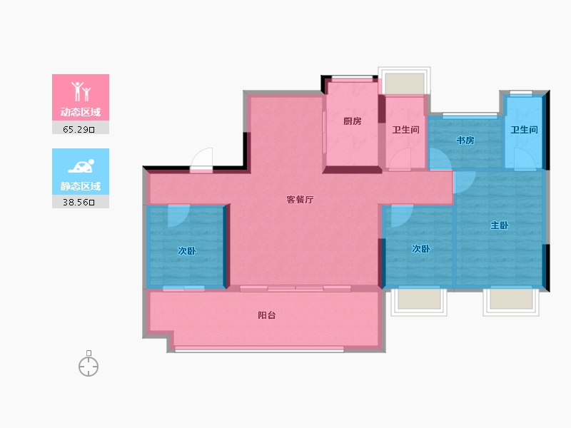 湖南省-永州市-祁阳碧桂园·翘楚棠-93.46-户型库-动静分区