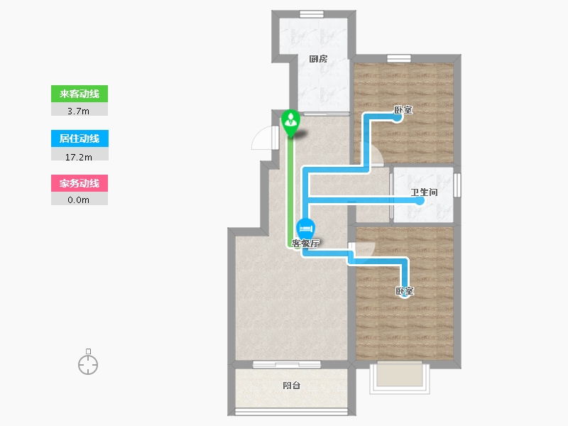 河北省-秦皇岛市-碧桂园玫瑰庄园-68.00-户型库-动静线