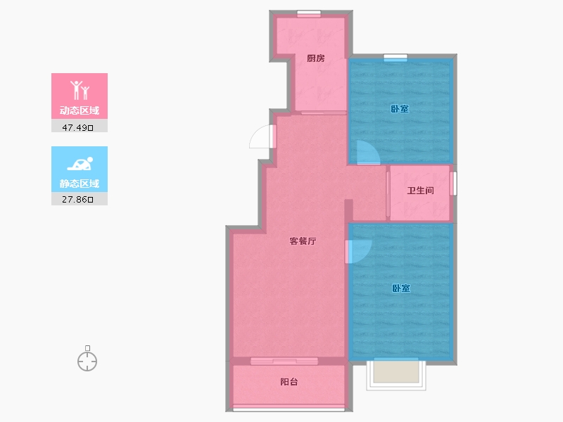 河北省-秦皇岛市-碧桂园玫瑰庄园-68.00-户型库-动静分区