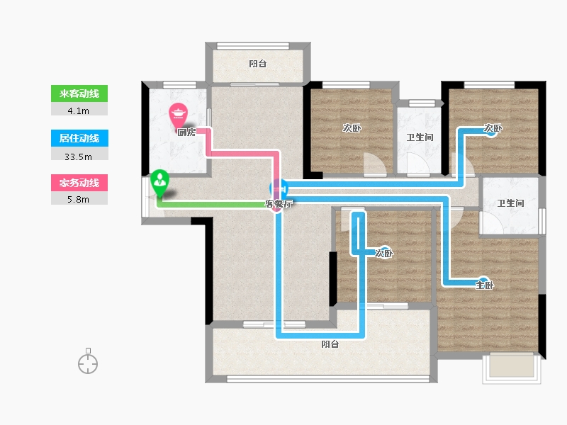 湖北省-黄冈市-龙玺湾-110.40-户型库-动静线